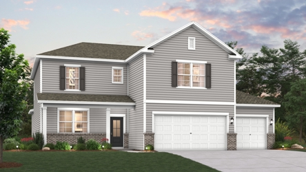 A house with a garage.