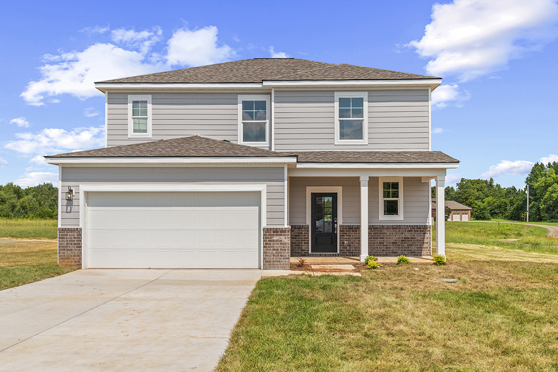 A house with a garage.