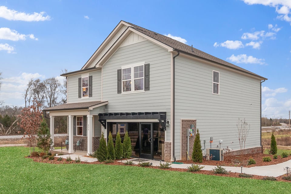 A house with a garage.