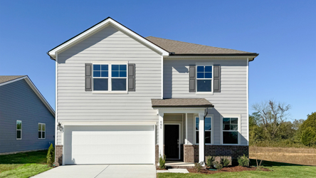 A house with a garage.