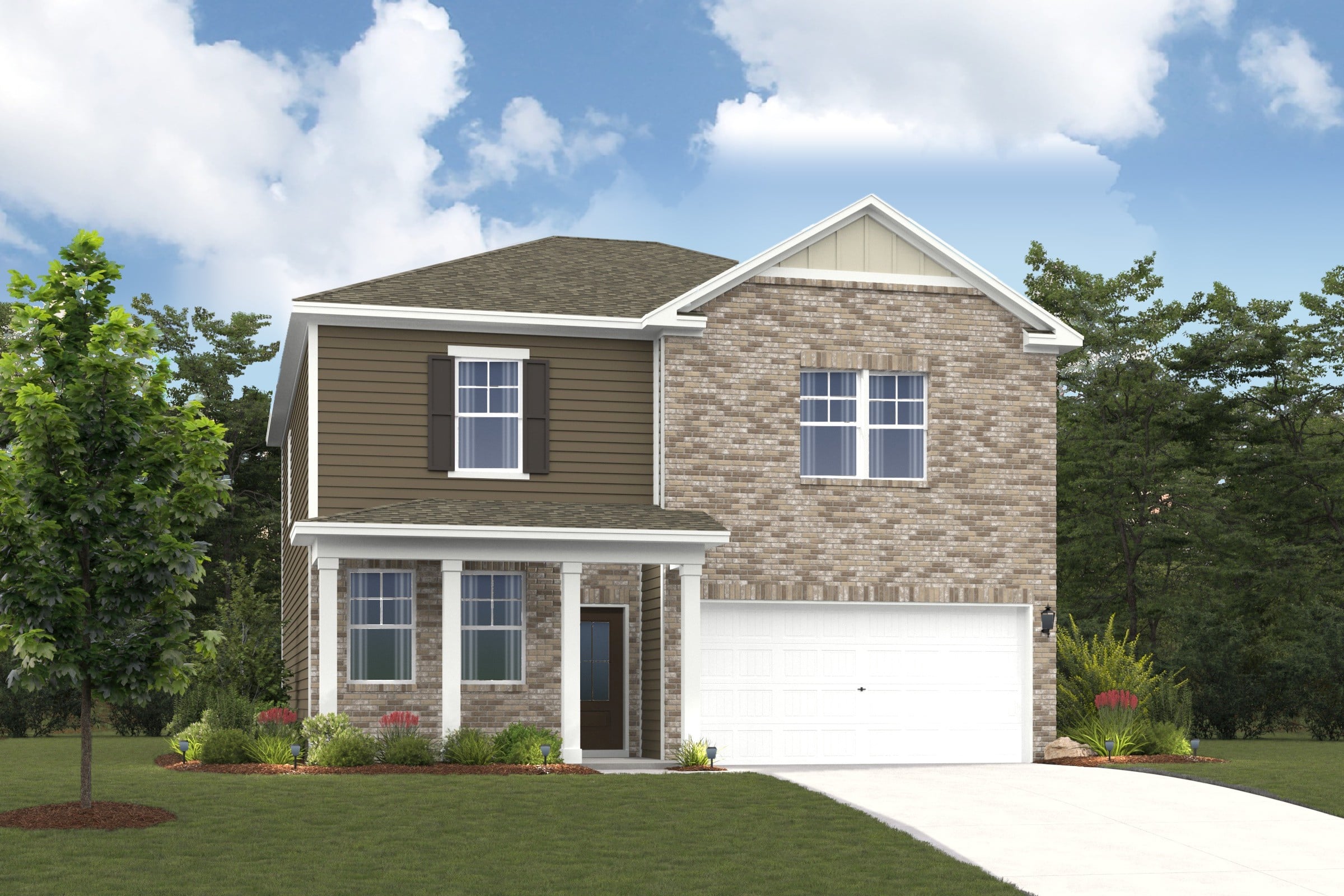 A house with a garage.