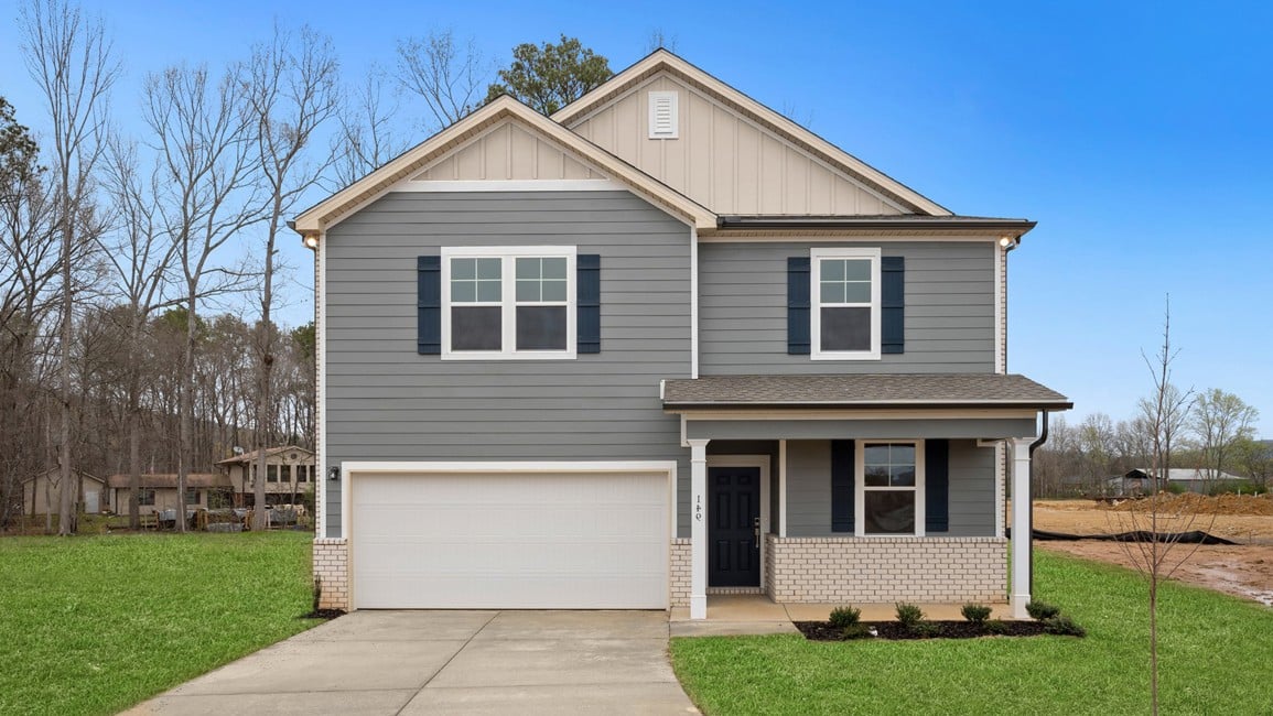 A house with a garage.