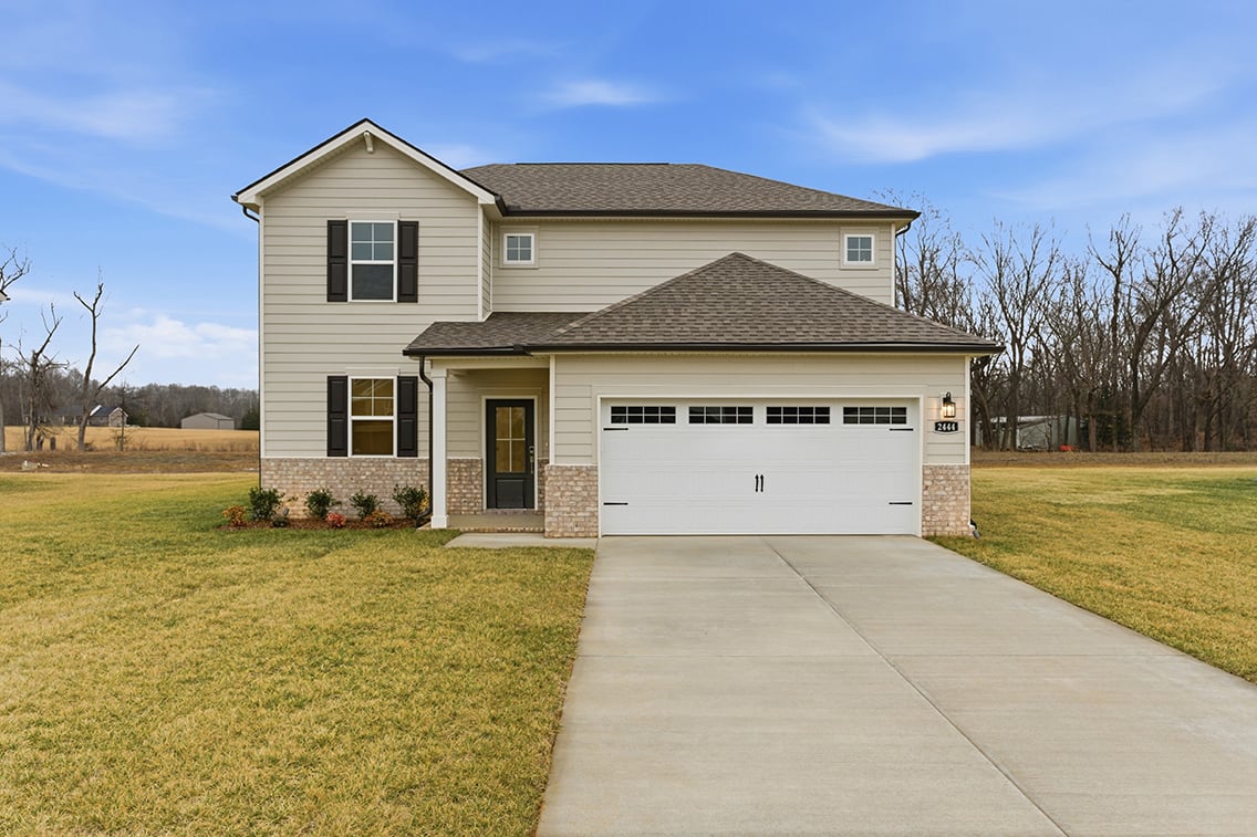 A house with a driveway.