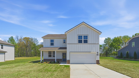 A house with a garage.