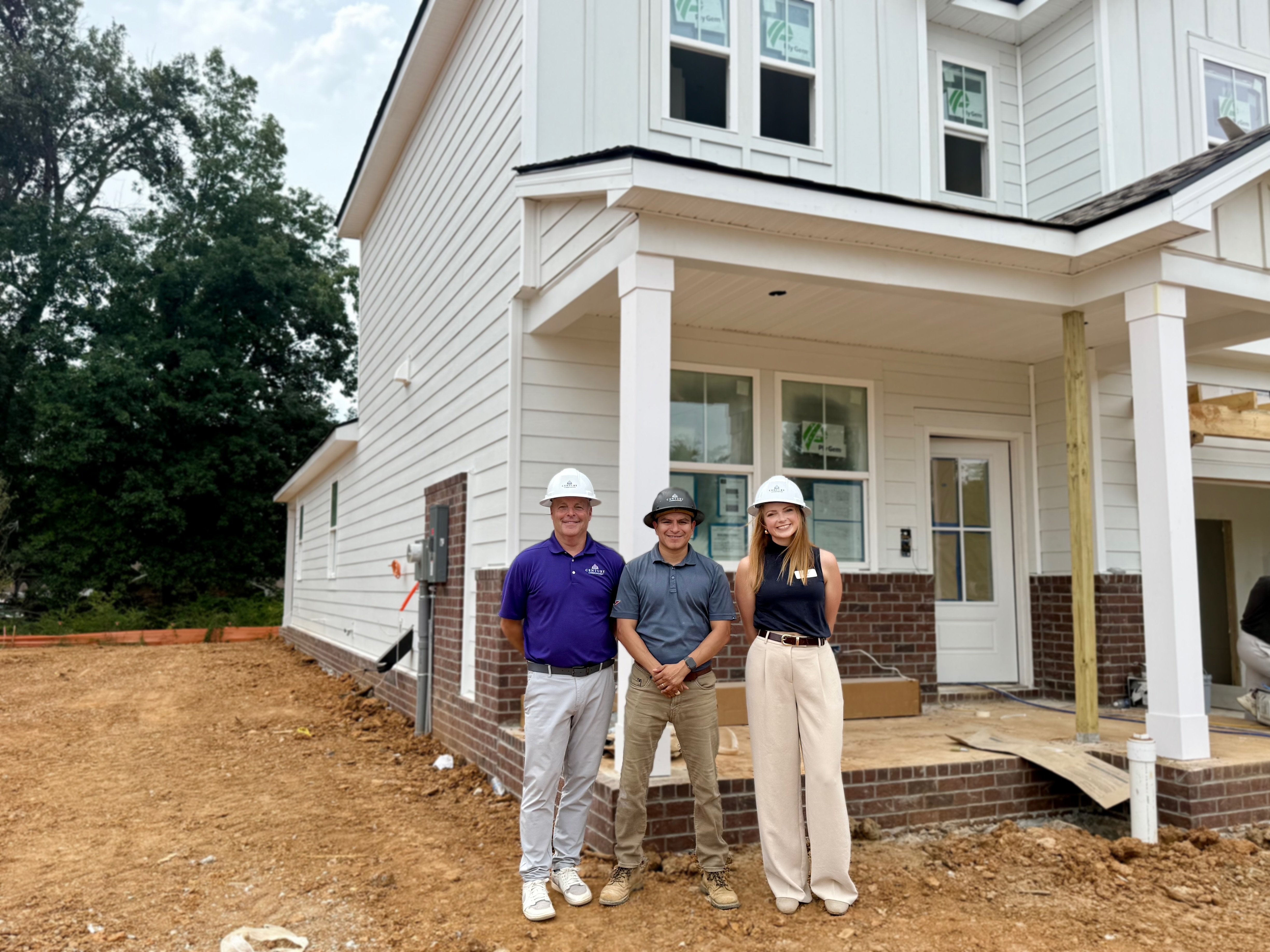 Martins Glen team on-site during model construction