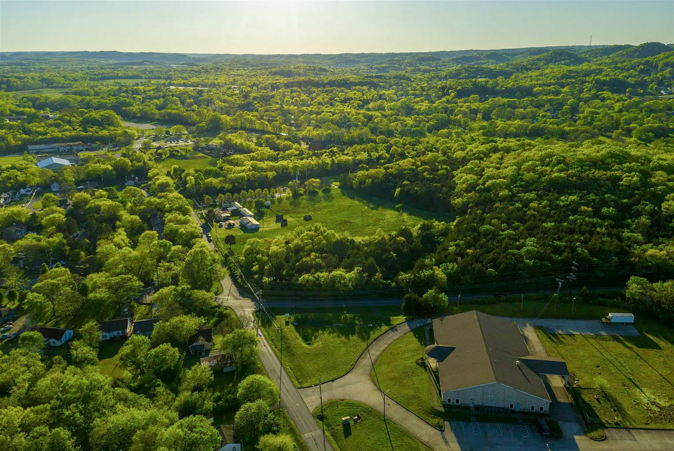 A river with trees around it.
