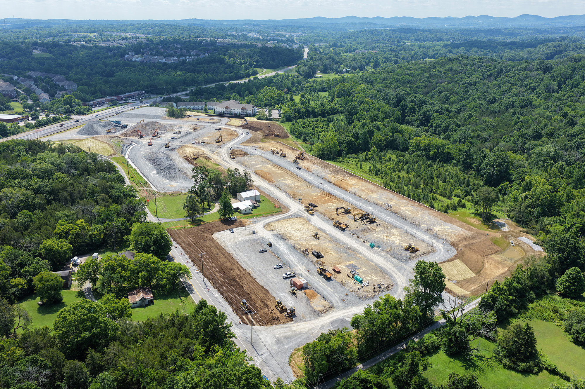 A high angle view of a dam.