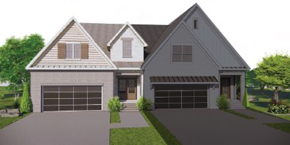 A house with a driveway.
