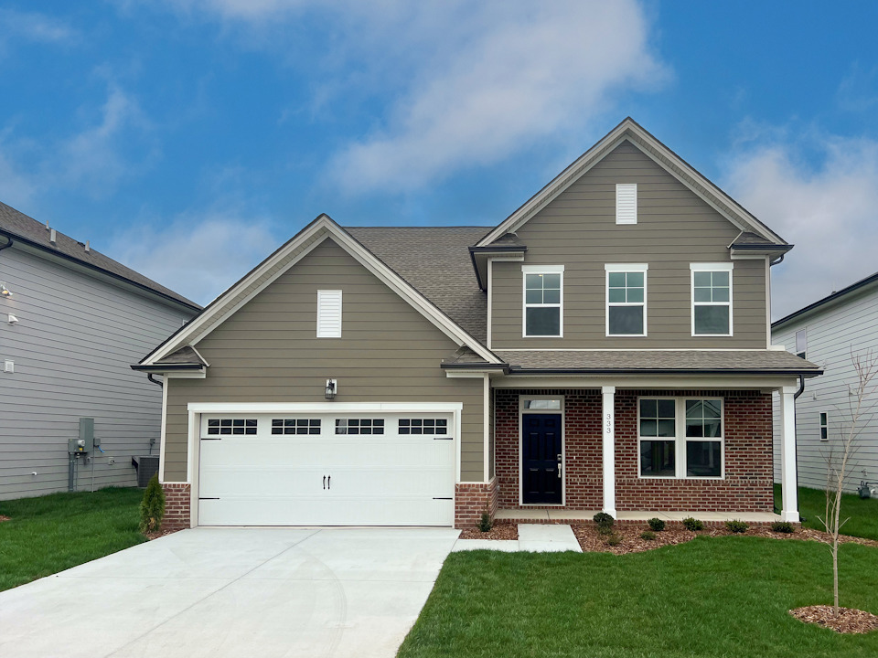 A house with a garage.