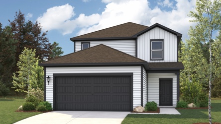 A house with a garage.