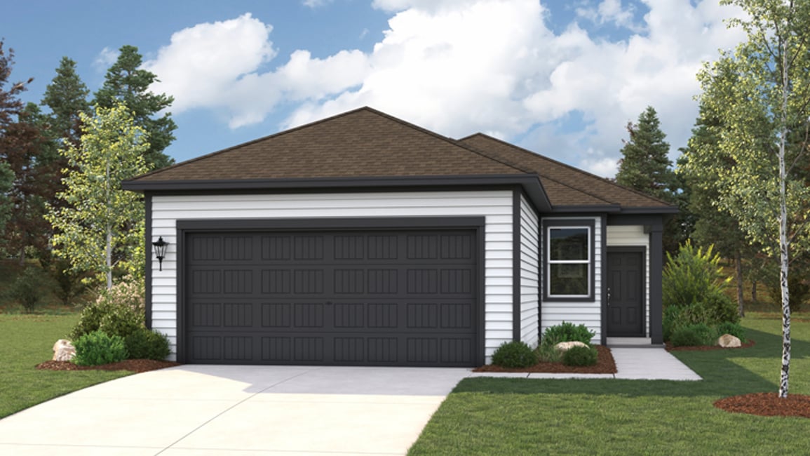 A house with a garage.