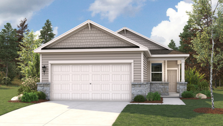 A house with a garage.