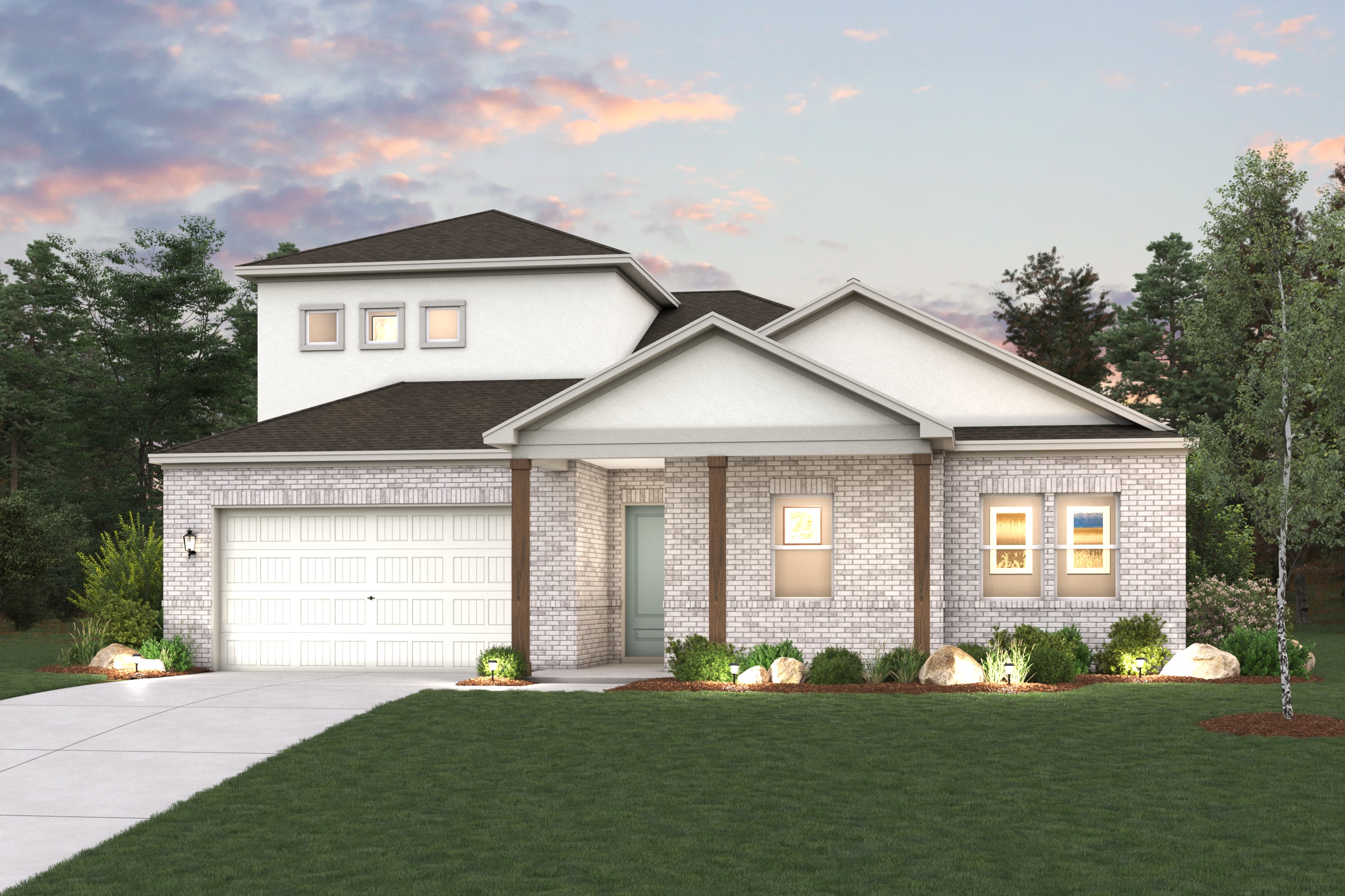 A house with a garage.