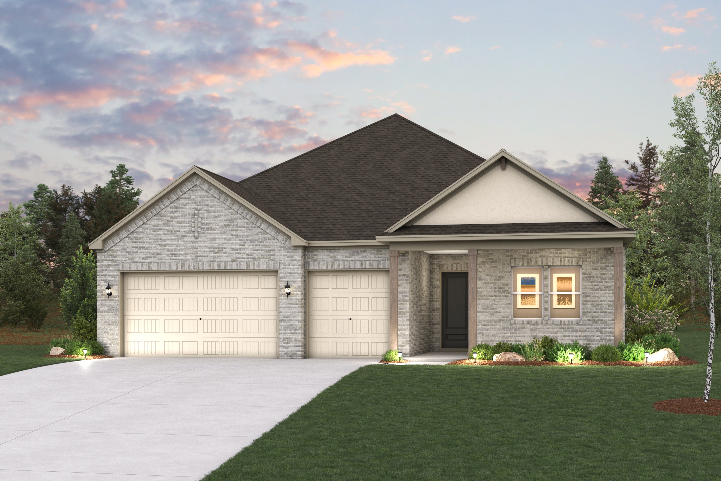 A house with a garage.