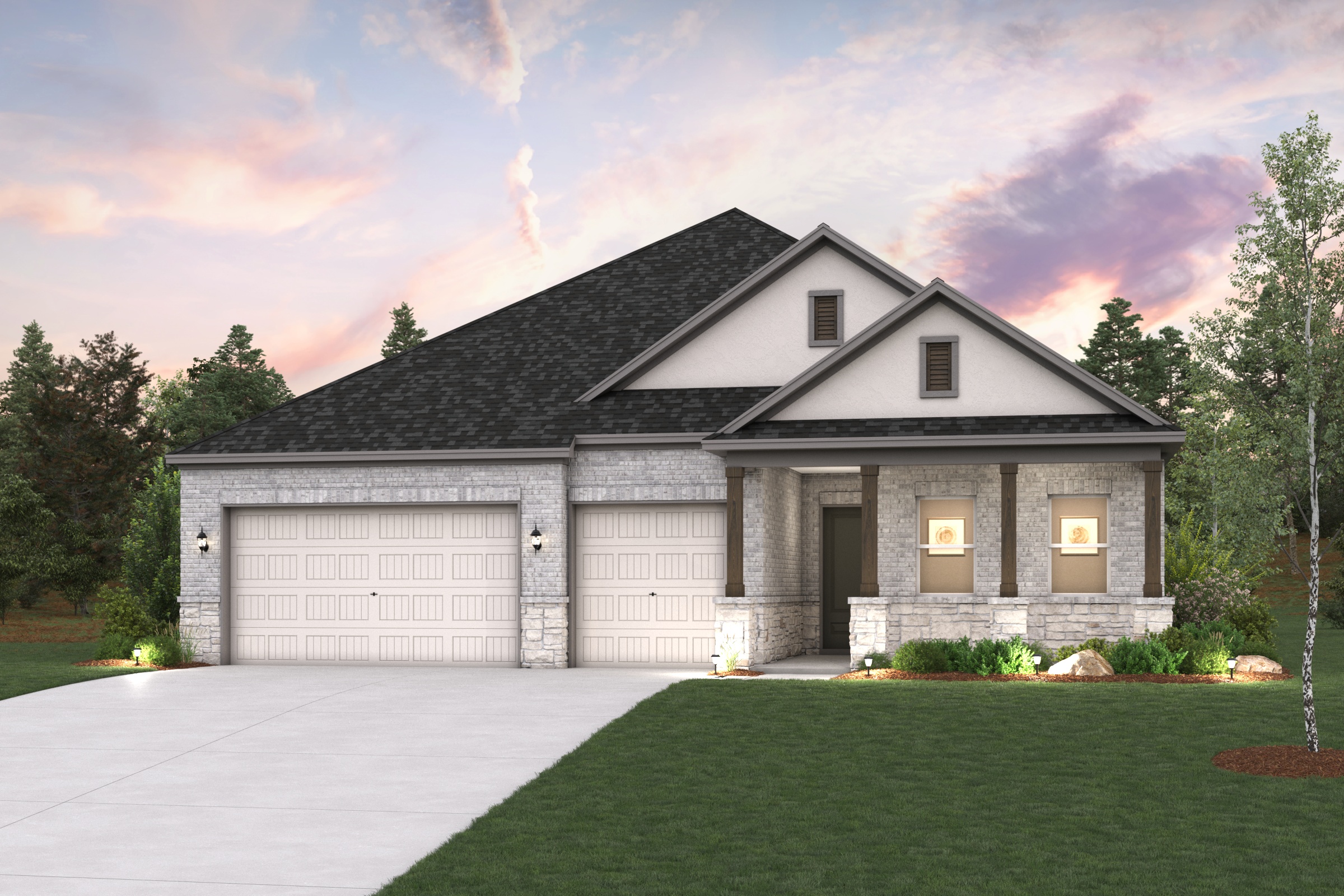 A house with a garage.