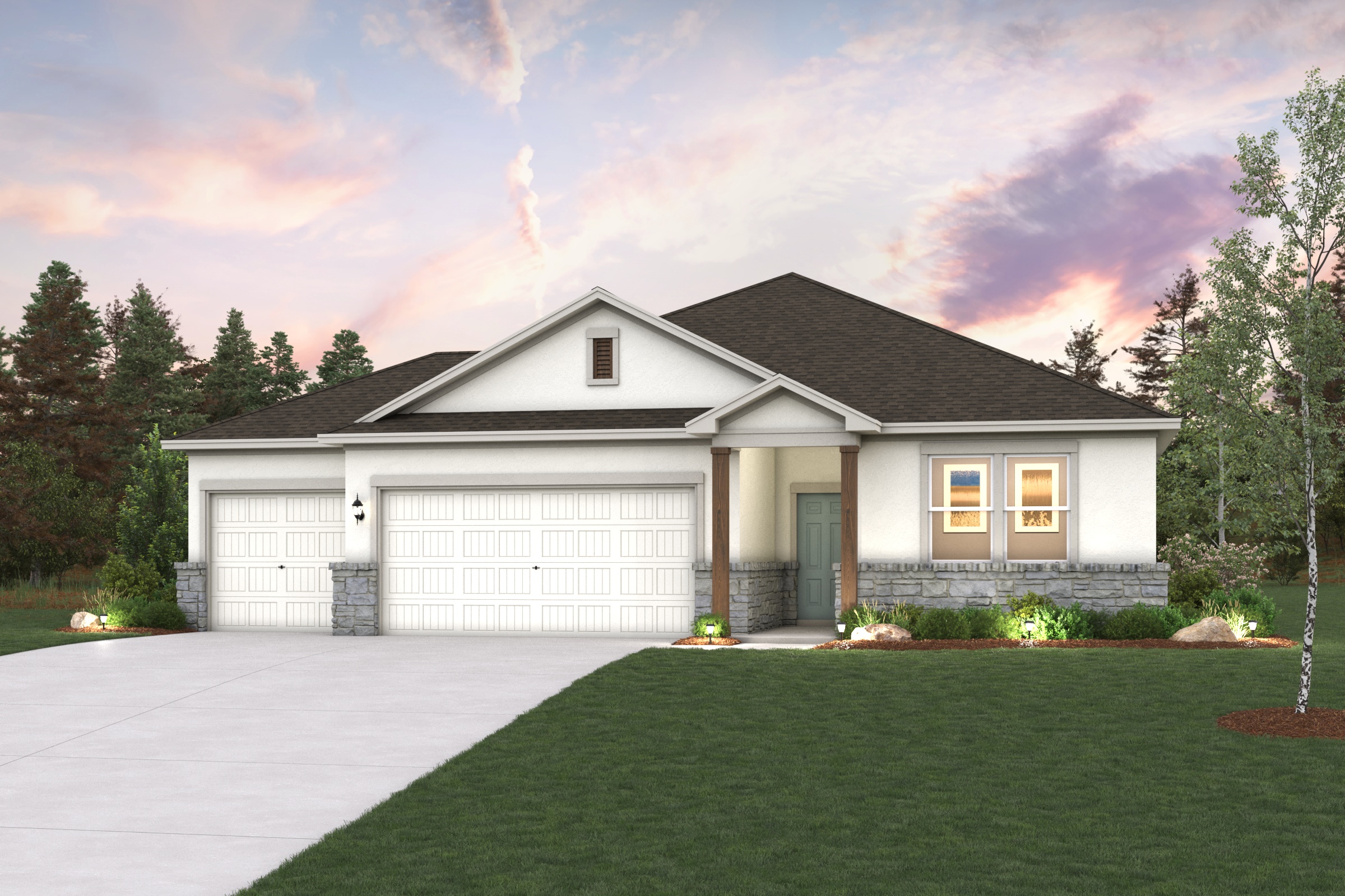 A house with a large front yard.