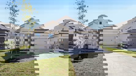 A house with a driveway.