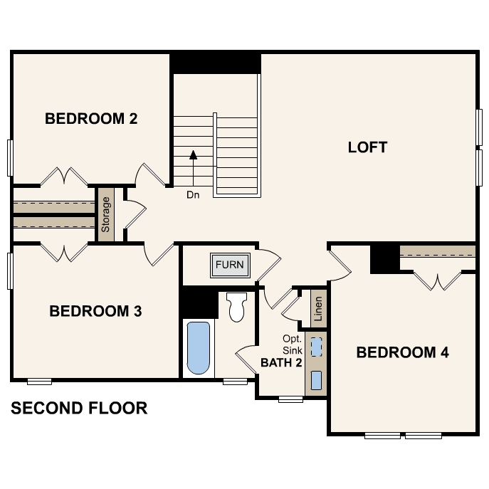 Grandby plan, second floor