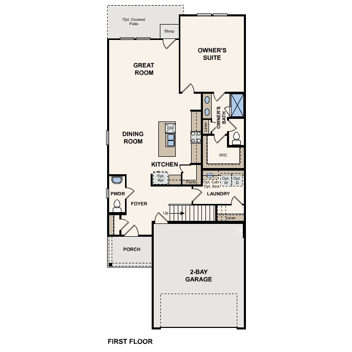 Hampton floor plan, first floor