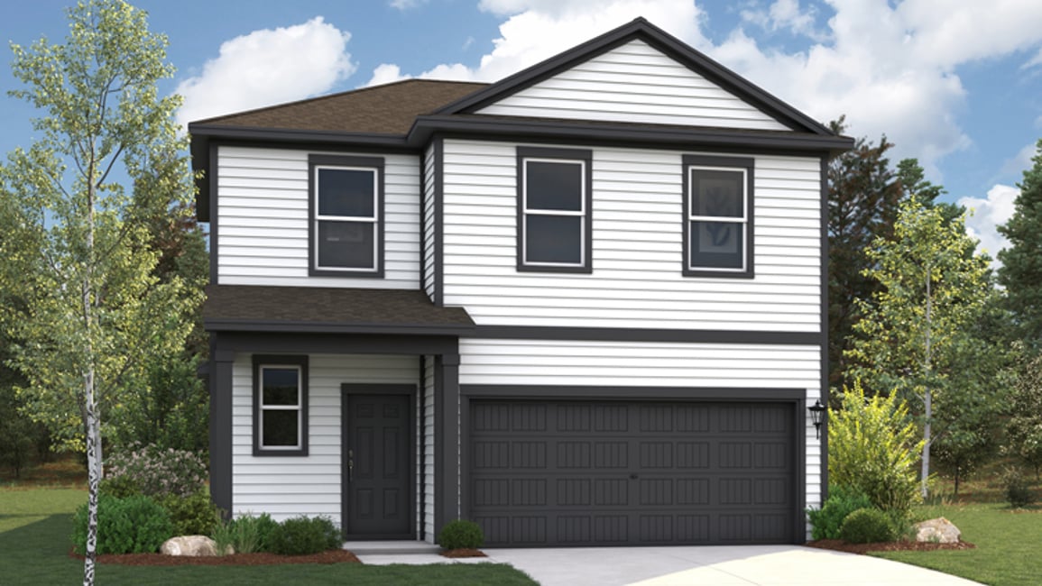 A house with a garage.