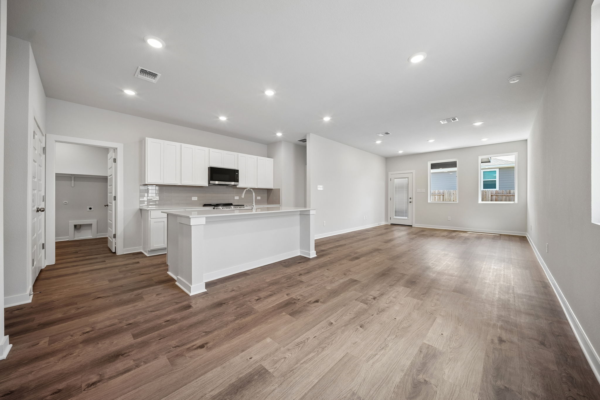 A large empty kitchen.