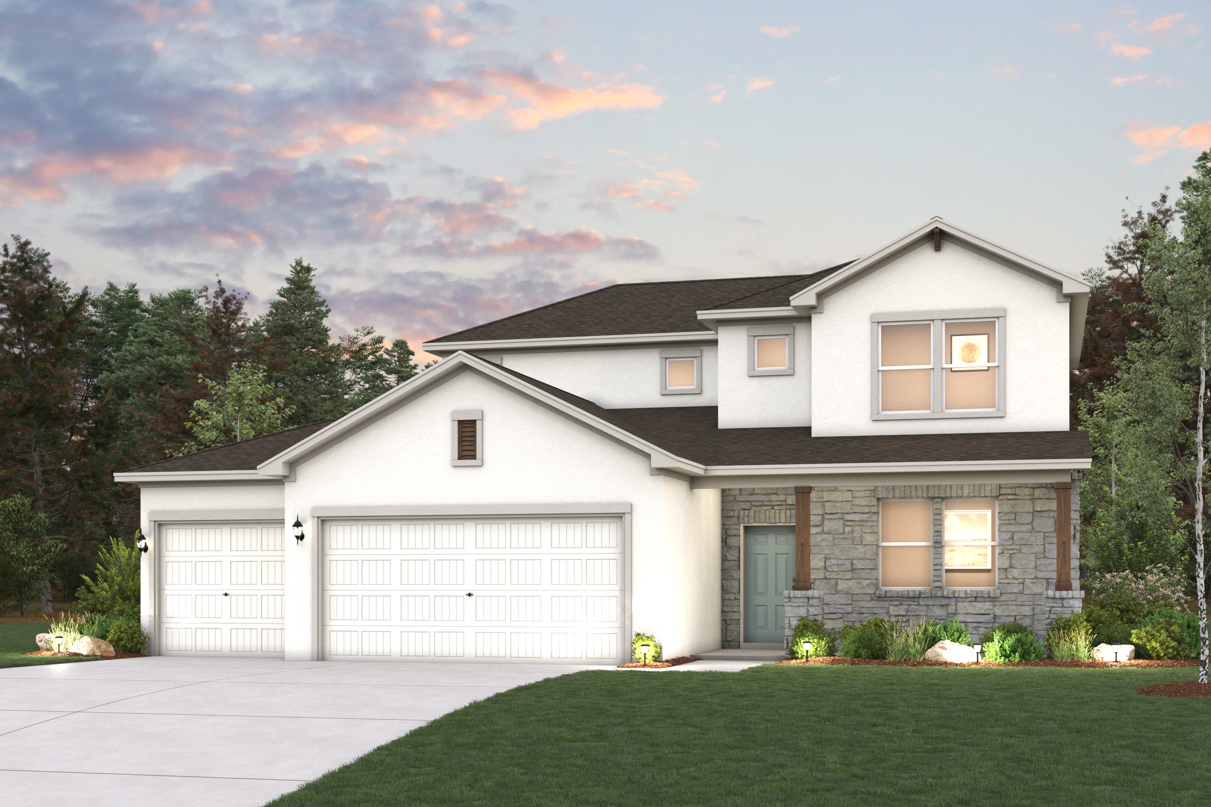 A house with a garage.