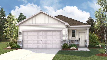 A house with a garage.