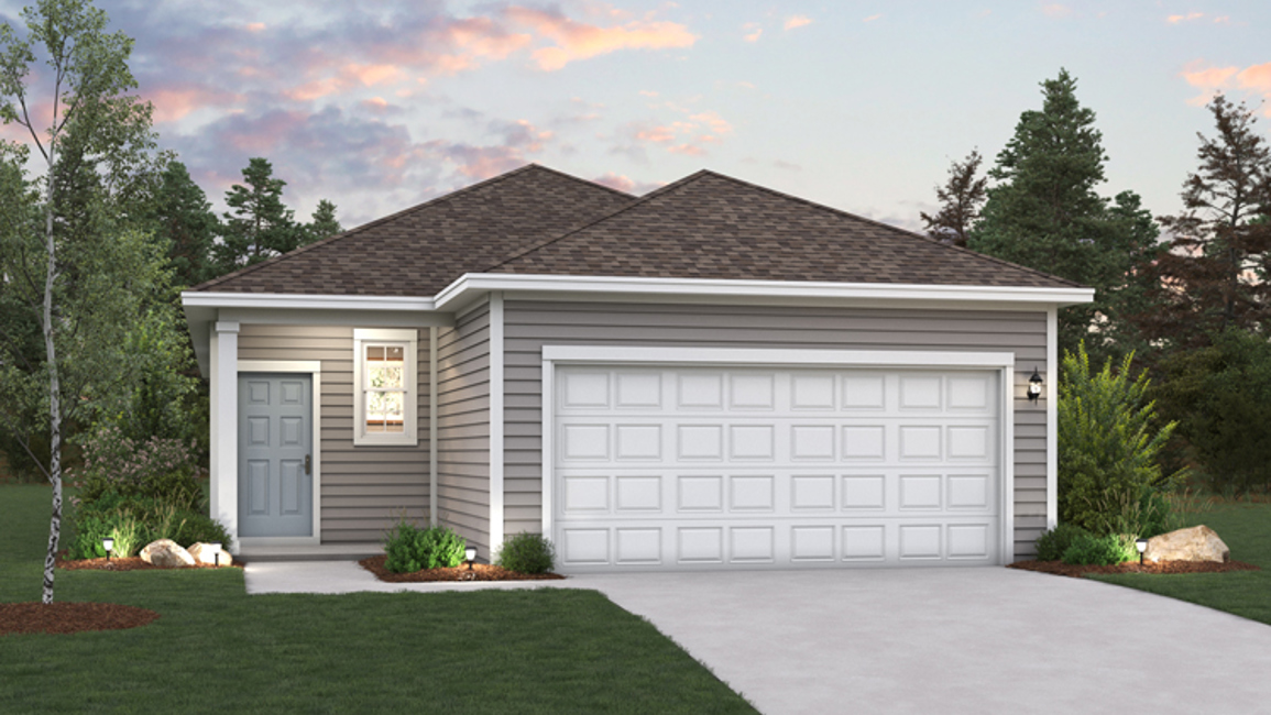 A house with a driveway.
