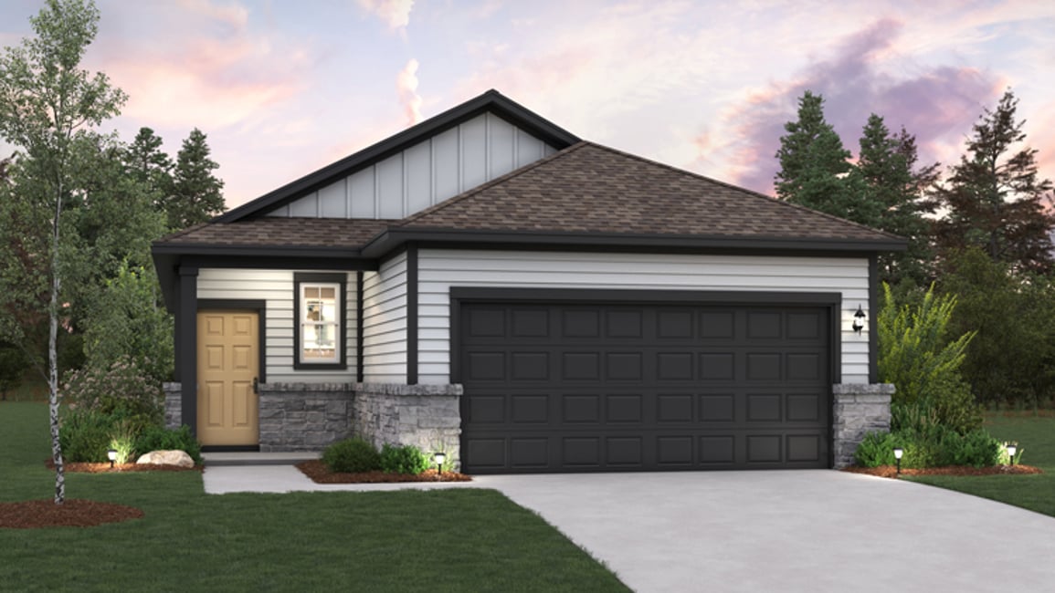A house with a garage.