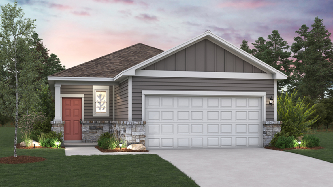 A house with a driveway.