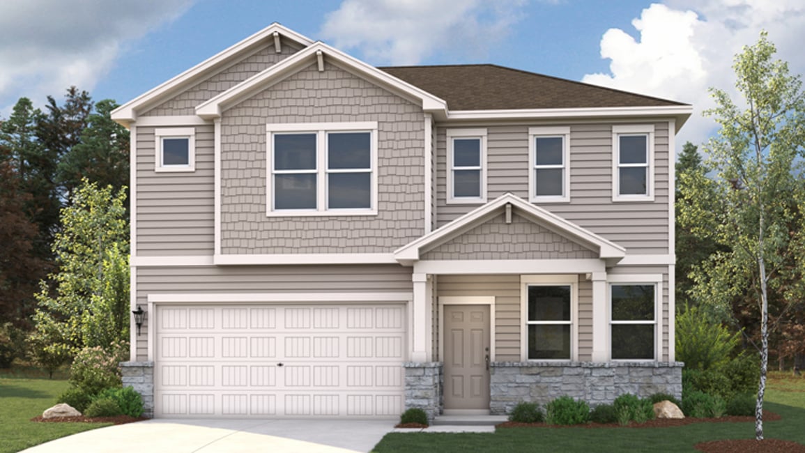 A house with a garage.