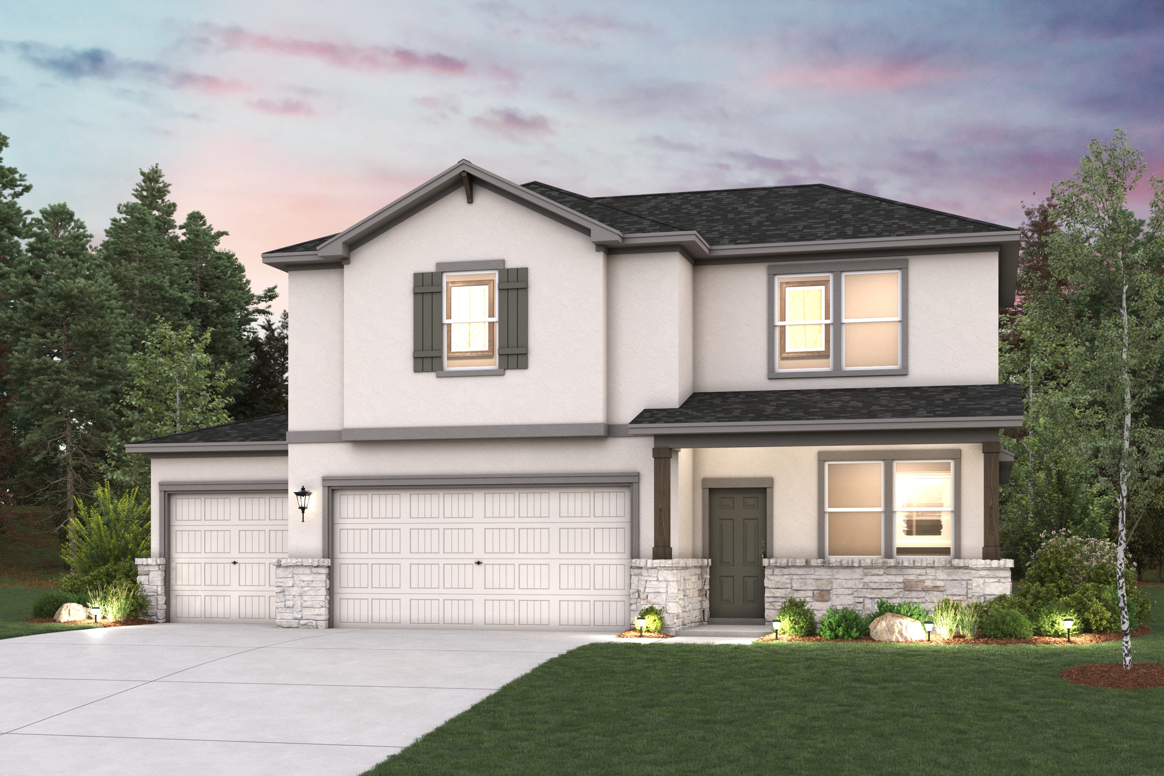 A house with a garage.