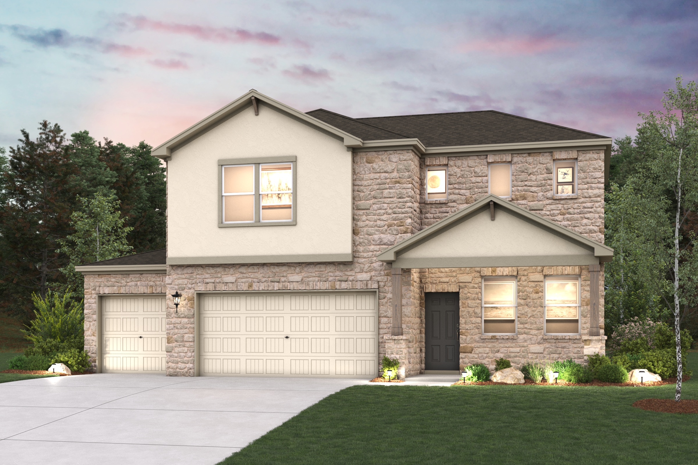 A house with a garage.