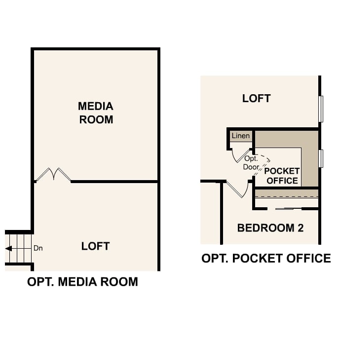 Primrose plan, second floor options