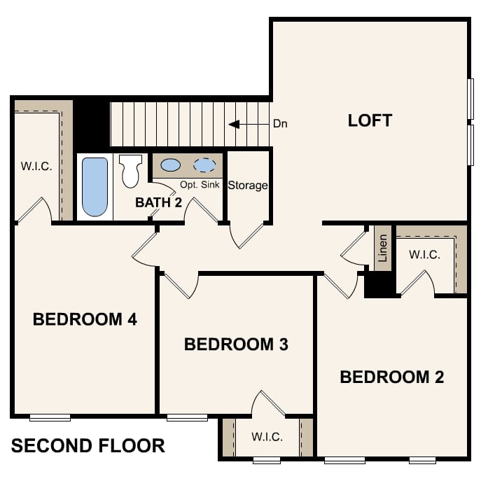 Primrose plan, second floor