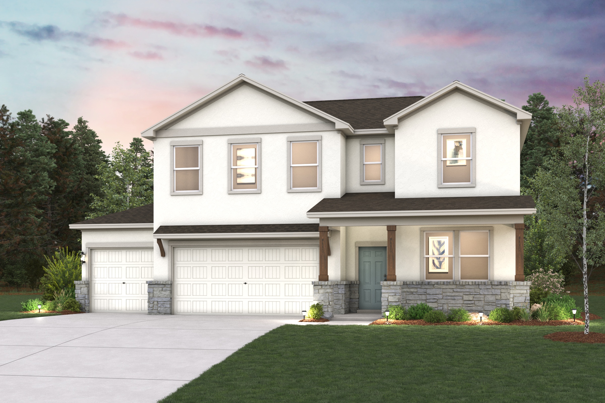 A house with a driveway.