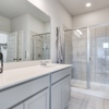 Hamilton plan primary walk-in shower for Eastwood at Sonterra in Jarrell, TX by Century Communities