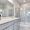 Hamilton plan primary walk-in shower for Eastwood at Sonterra in Jarrell, TX by Century Communities