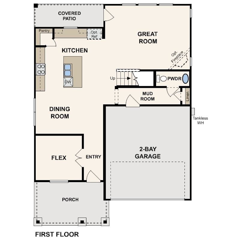 Walnut floor plan, first floor