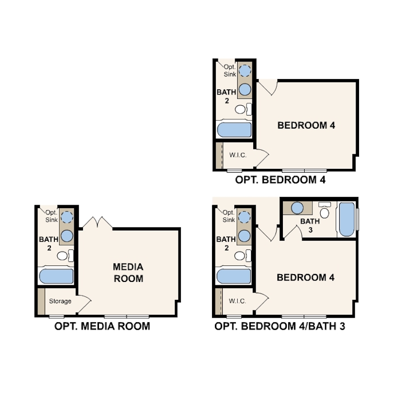 Walnut floor plan, second floor options