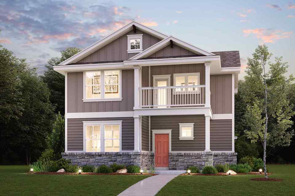 A house with a front yard.