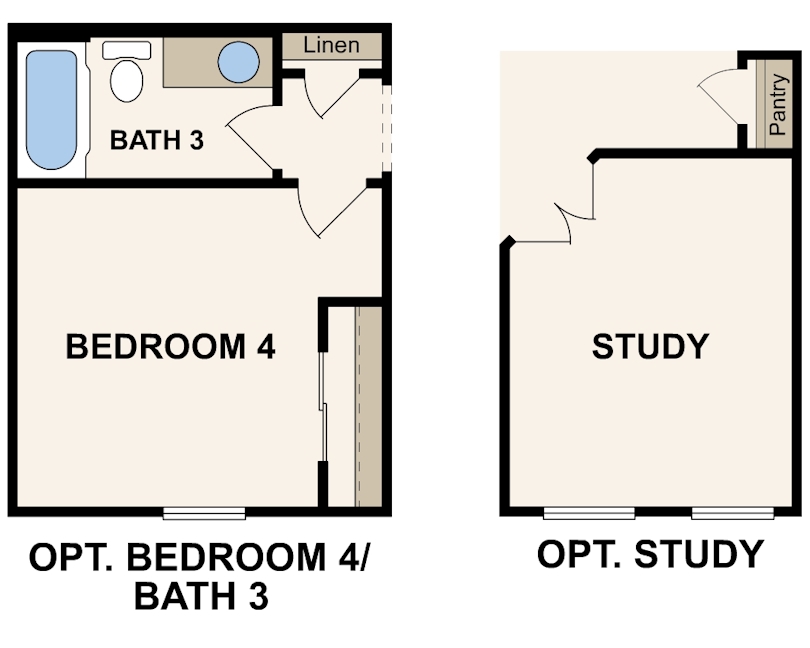 Trinity floor plan, first floor options 