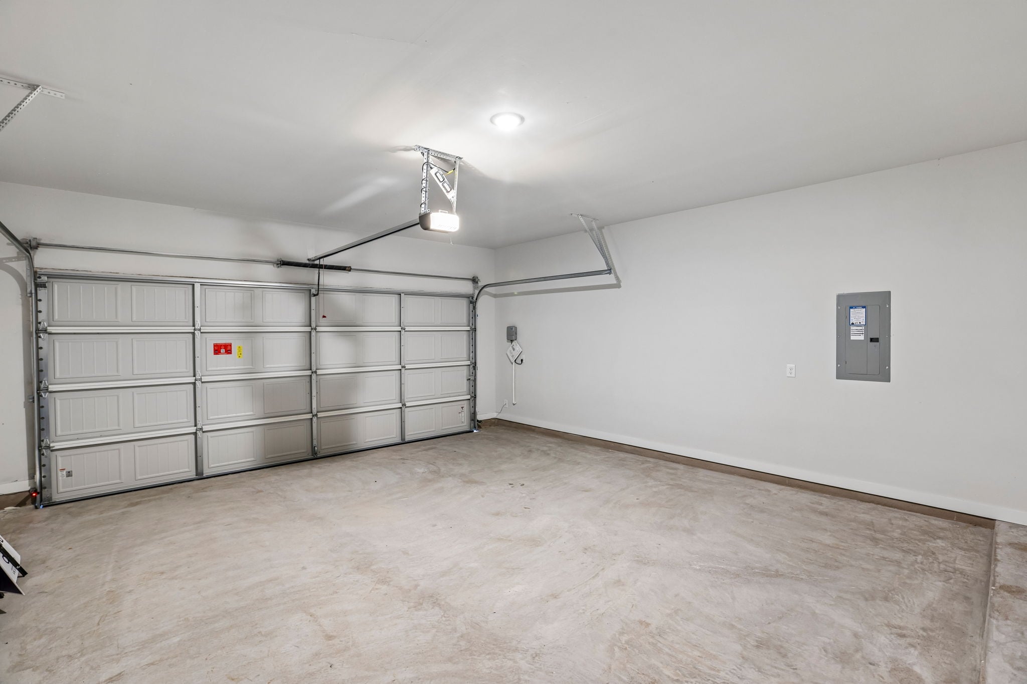 A room with a metal gate.