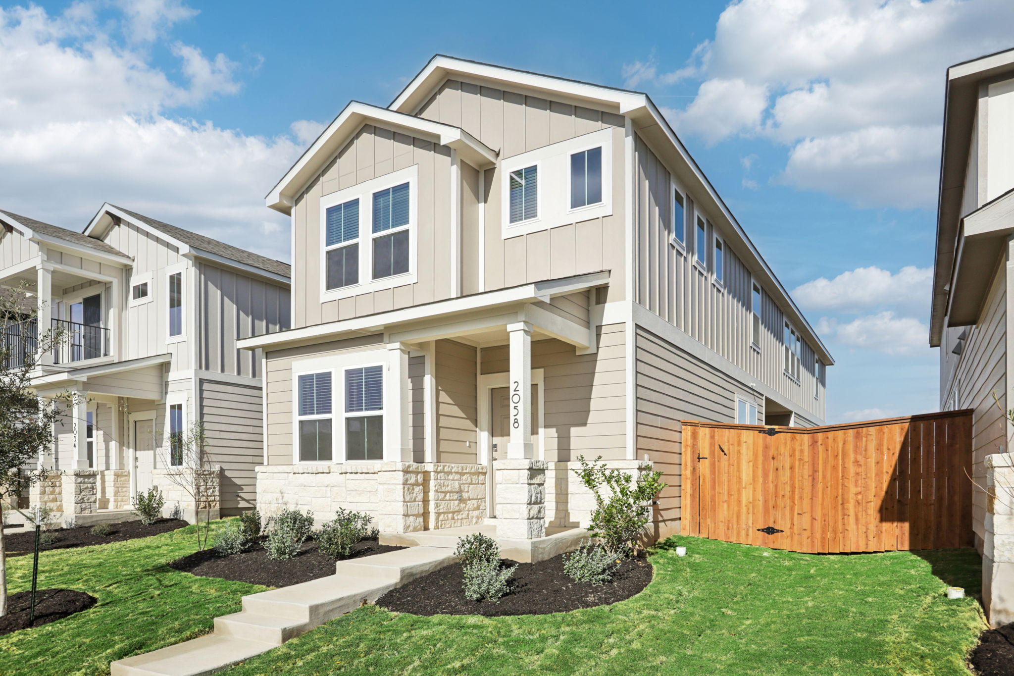 A house with a fence.