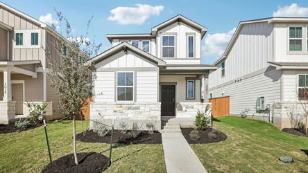 A house with a driveway.