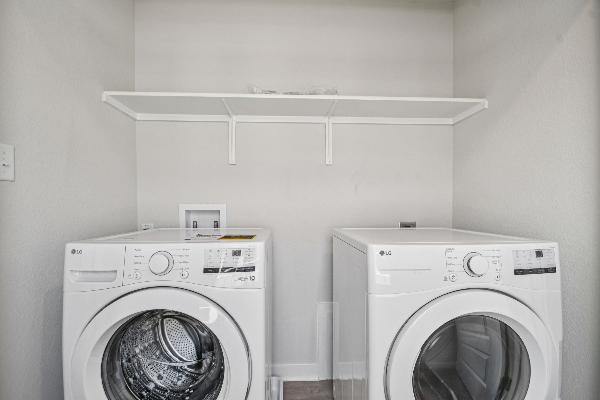 A washing machine and dryer.