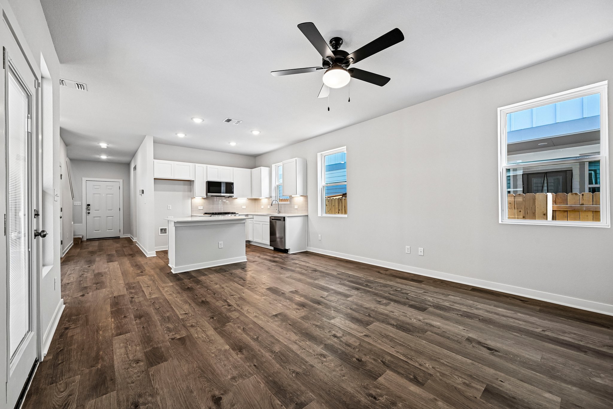 A large empty kitchen.