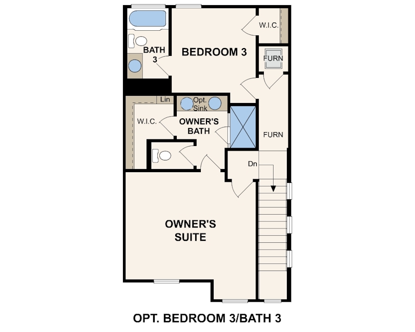 San Antonio floor plan, second floor options