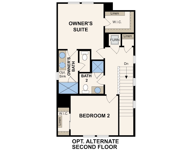 San Bernard floor plan, second floor options
