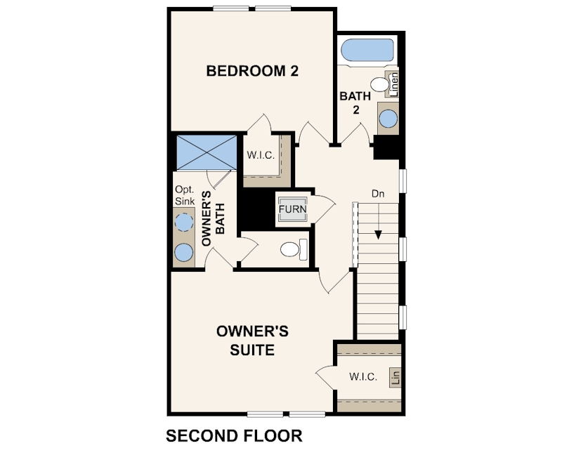 San Bernard floor plan, second floor